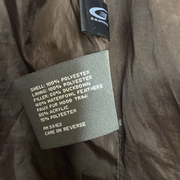 Kenneth Cole Reaction Brown Quilted Down Filled Jacket Parka Coat Size Small - Picture 8 of 13